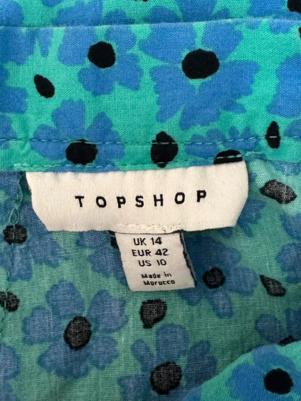 Topshop Blue Daisy Corset Crop Top Mini Skirt Set Size 10